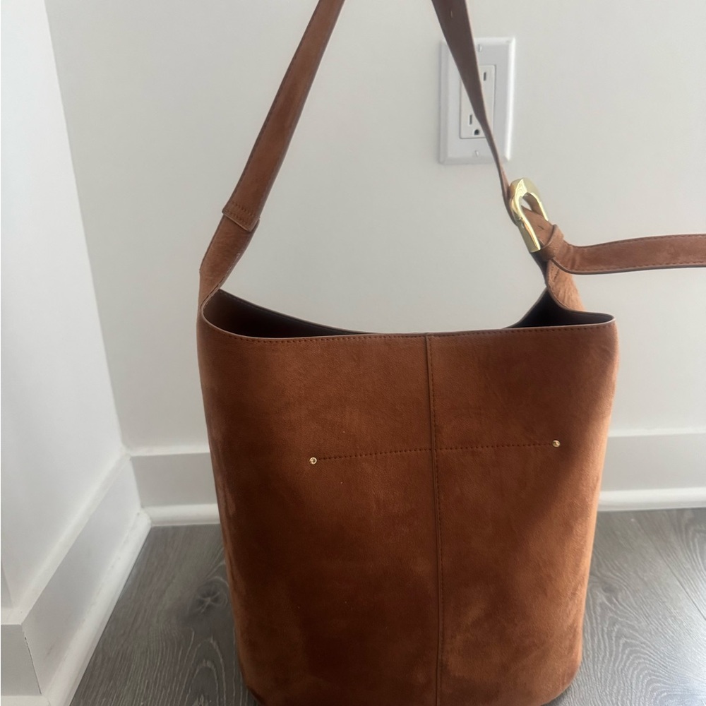 Elegant Brown Suede Shoulder Bag
